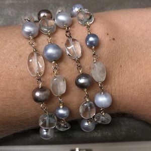Carolee silver and pearl bracelet